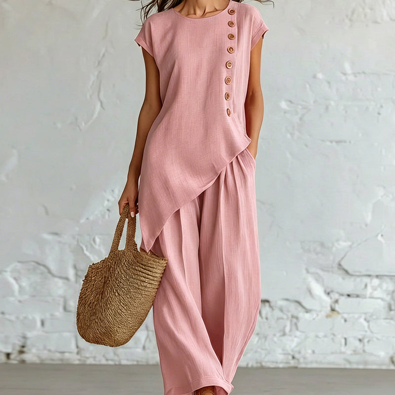 Urban Asymmetric Top and Wide Pants